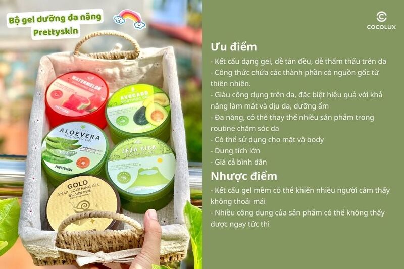Ưu điểm v&agrave; nhược điểm của gel dưỡng Prettyskin