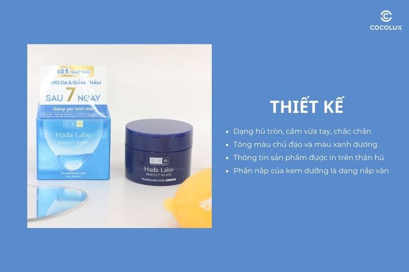 Thiết kế của&nbsp;gel dưỡng Hada Labo Perfect White Tranexamic Acid