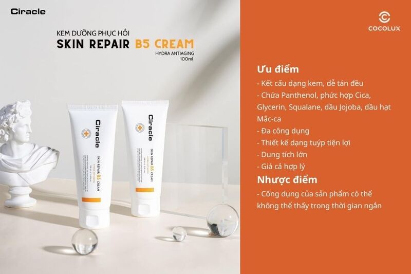 Ưu điểm v&agrave; nhược điểm của kem dưỡng&nbsp;Ciracle Skin Repair B5 100ml