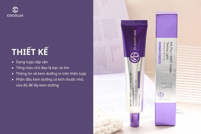 Thiết kế của kem dưỡng&nbsp;Dr.Sunmi&nbsp;Ha Plus 100DT Cream Toning Light