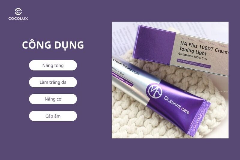 C&ocirc;ng dụng&nbsp;của kem dưỡng&nbsp;Dr.Sunmi&nbsp;Ha Plus 100DT Cream Toning Light