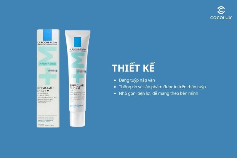 Thiết kế của kem dưỡng La Roche-Posay Effaclar DUO+M