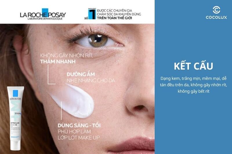 Kết cấu của kem dưỡng La Roche-Posay Effaclar DUO+M