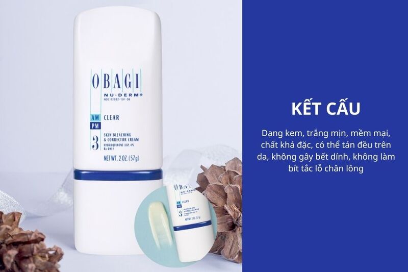 Kết cấu của kem dưỡng Obagi Nuderm Clear 3