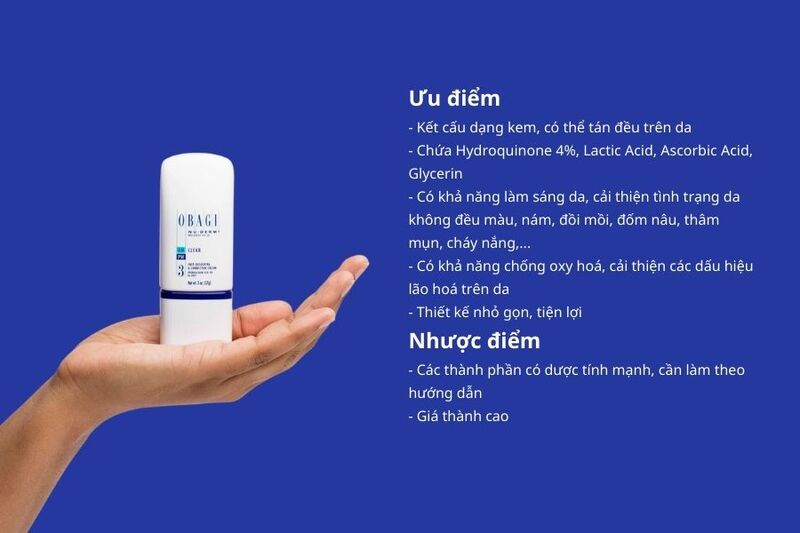 Ưu điểm và nhược điểm của kem dưỡng Obagi Nuderm Clear 3