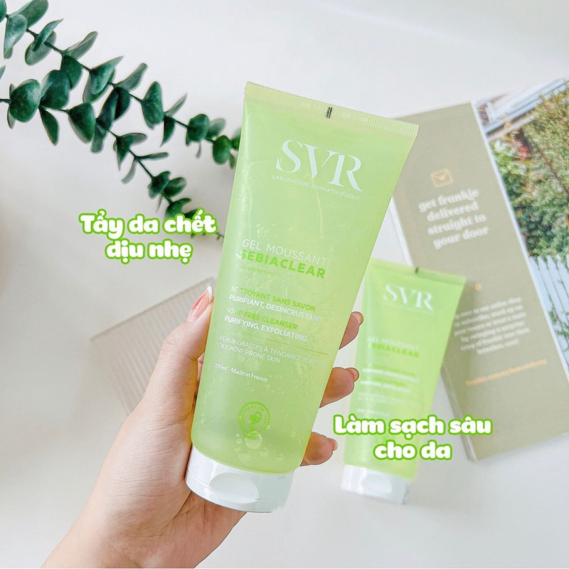 Combo Sữa Rửa Mặt SVR Sebiaclear Gel Moussant 200ml tặng SRM SVR Sebiaclear 55ml