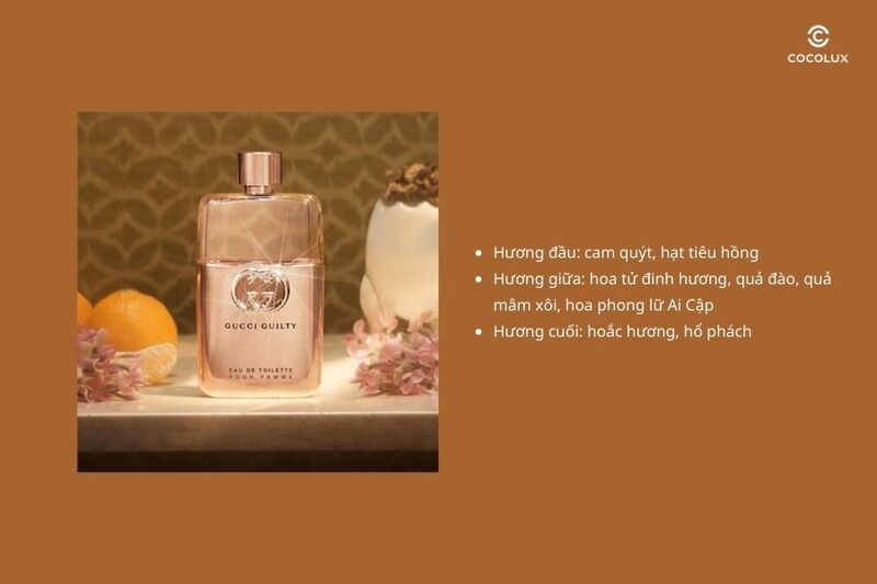3 tầng hương thơm của nước hoa Gucci Guilty Pour Femme EDT