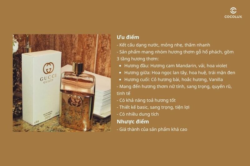 Ưu điểm và nhược điểm của nước hoa Gucci Guilty Pour Femme Intense EDP