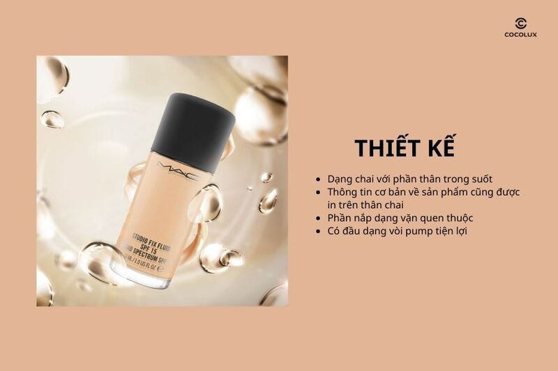 Thiết kế của kem nền MAC Studio Fix Fluid SPF15