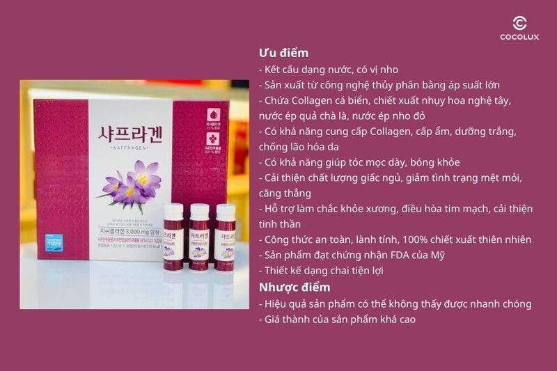 Ưu điểm và nhược điểm của nước uống Saffron Collagen nhụy hoa nghệ tây