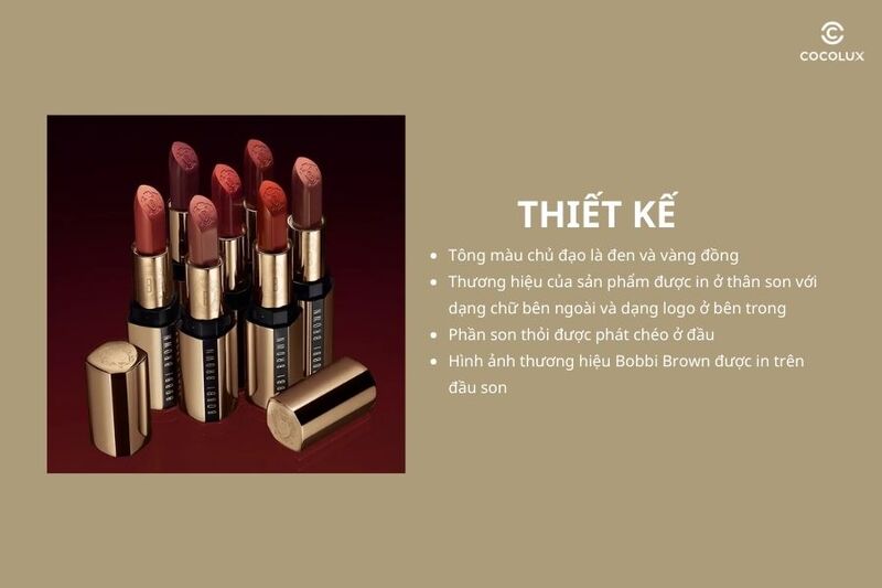 Thiết kế của son Bobby Brown Luxe Lipstick