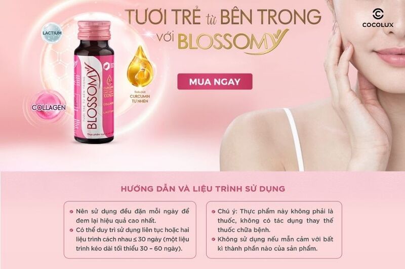 Hướng dẫn sử dụng của thực phẩm bảo vệ sức khỏe Blossomy nghệ Collagen