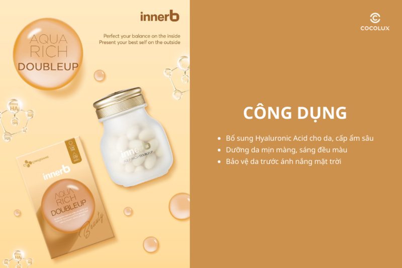 Công dụng của viên uống cấp nước InnerB Aqua Rich Doubleup