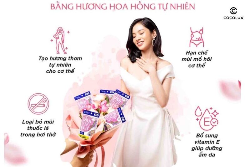 Công dụng của viên uống DHC hoa hồng làm thơm cơ thể