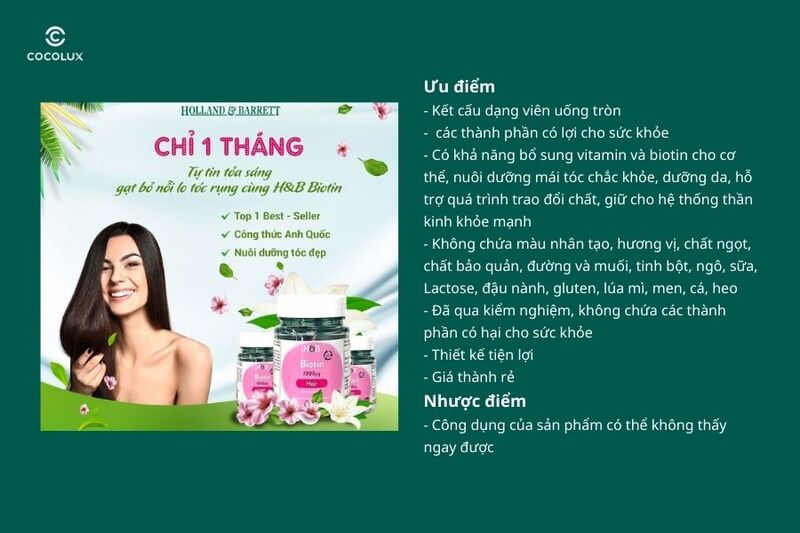 Ưu điểm và nhược điểm của viên uống Holland & Barrett Biotin