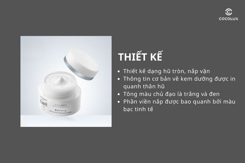 Thiết kế của kem dưỡng Curél Whitening Moisture Care 40gr
