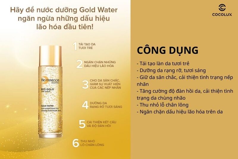 C&ocirc;ng dụng&nbsp;của nước dưỡng Bio-Essence Bio-Gold Gold Water
