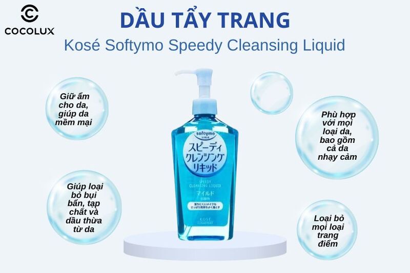 Công dụng của dầu tẩy trang Kosé Softymo Speedy Cleansing Liquid