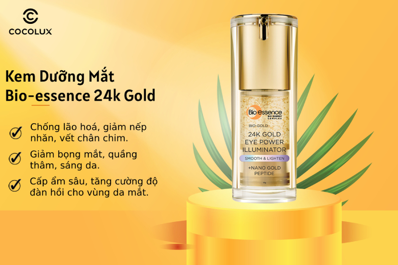 Công dụng của kem dưỡng mắt Bio-Essence 24K Gold