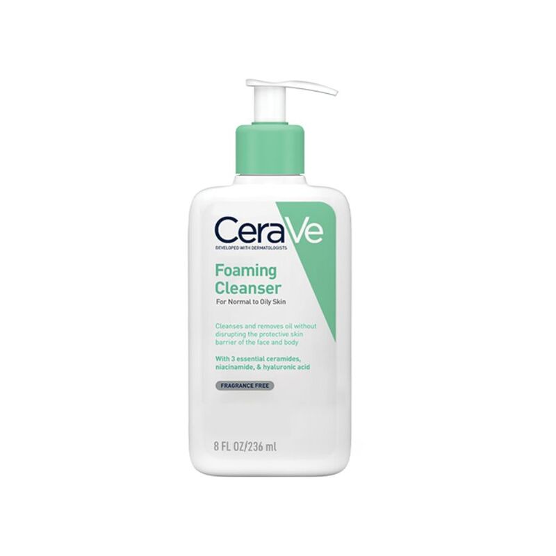 Sữa Rửa Mặt Cerave Foaming Cleanser Cho Da Thường Da Dầu 236ml Tặng Sữa Dưỡng Ẩm Cerave 30ml