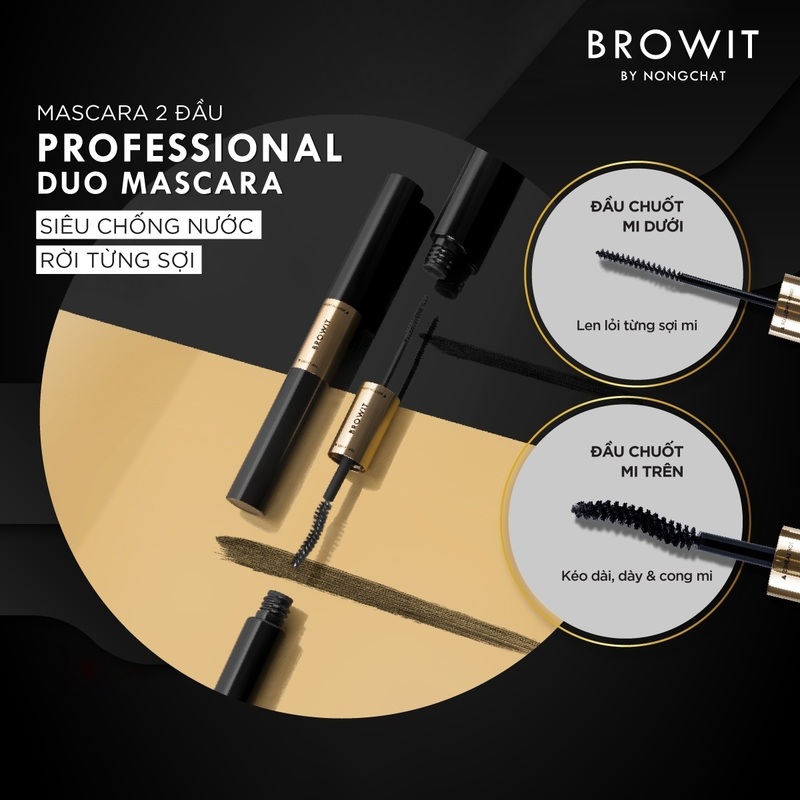 Mascara Browit By Nong Chat 2 Đầu Professional Duo 2in1 - Cam