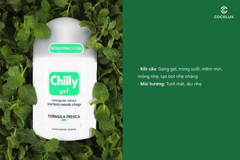 Kết cấu và mùi hương của dung dịch vệ sinh phụ nữ Chilly Gel Fresh Formula