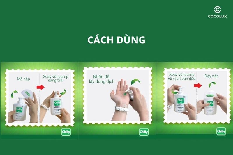 Các bước sử dụng dung dịch vệ sinh phụ nữ Chilly Gel Fresh Formula