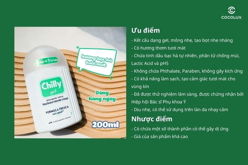 Ưu điểm và nhược điểm của dung dịch vệ sinh phụ nữ Chilly Gel Fresh Formula