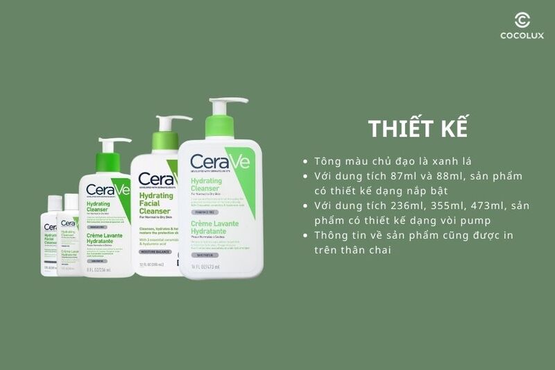 Thiết kế của sữa&nbsp;rửa mặt Cerave Hydrating Cleanser