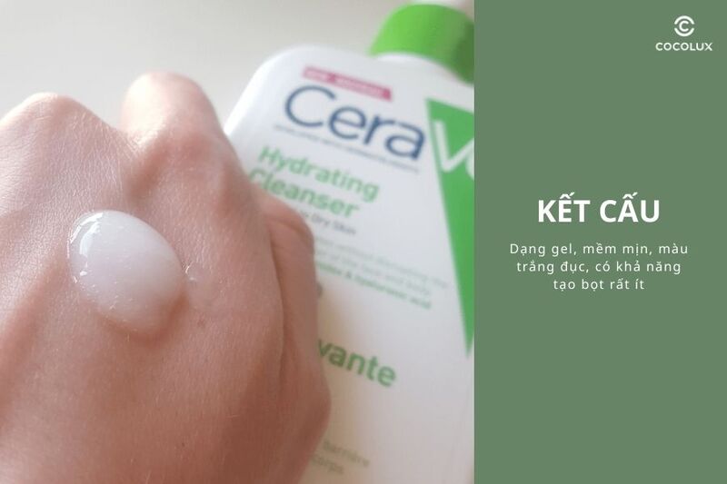 Kết cấu&nbsp;của sữa&nbsp;rửa mặt Cerave Hydrating Cleanser