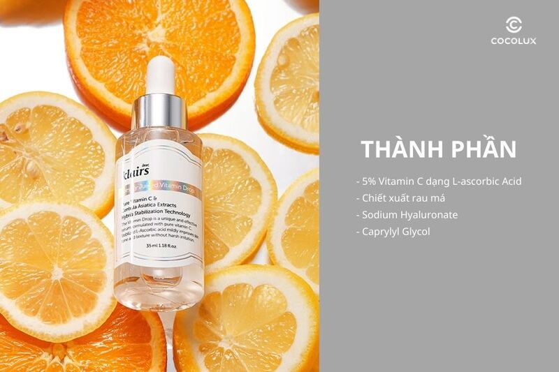 Thành phần của tinh chất Klairs Freshly Juiced Vitamin Drop Vitamin C