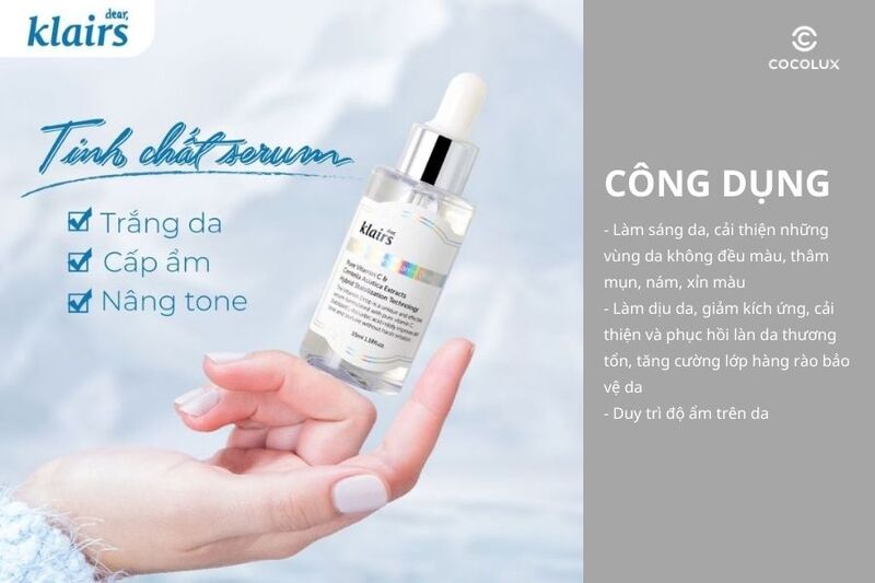 Công dụng của tinh chất Klairs Freshly Juiced Vitamin Drop Vitamin C