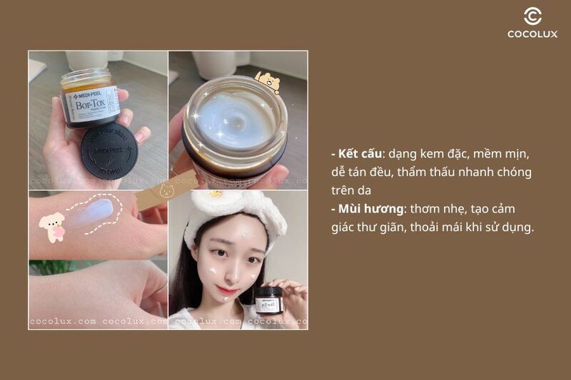 Kết cấu, mùi hương của kem dưỡng Medi-Peel Bor-Tox Peptide Cream