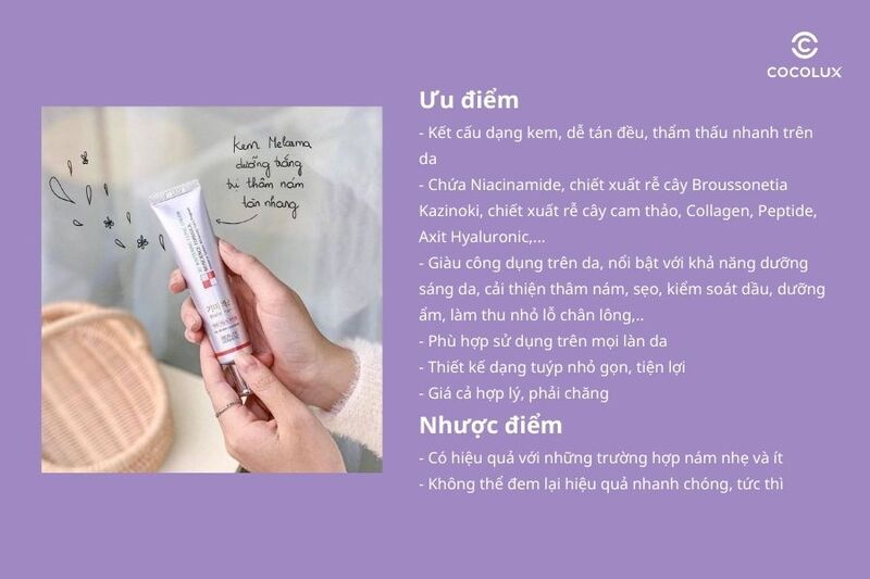 Ưu điểm và nhược điểm của kem dưỡng Melasma-x 3D Whitening Clinic Renewal 40ml