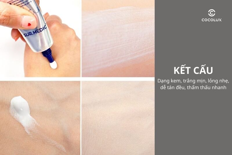 Kết cấu của kem dưỡng Sur.Medic+ Super Glutathione 100 Bright Tone Up Cream