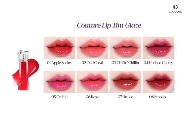 Bảng màu son tint bóng Espoir Couture Lip Tint Glaze