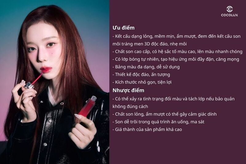 Ưu điểm, nhược điểm của son tint bóng Espoir Couture Lip Tint Glaze