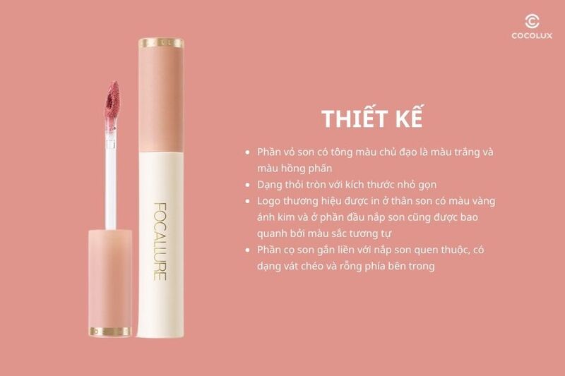 Thiết kế son kem Focallure Velvet Smooth Lip Glaze FA196