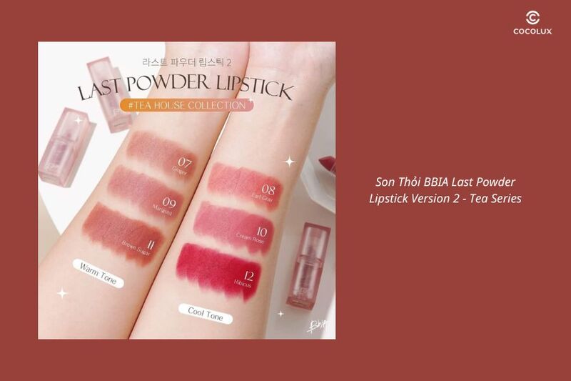 Bảng màu son thỏi BBIA Last Powder Lipstick Version 2 - Tea Series