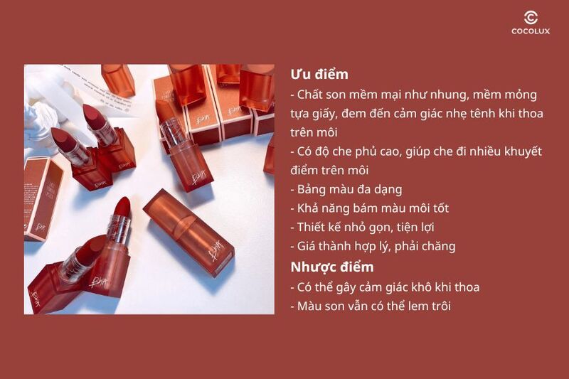 Ưu điểm và nhược điểm của son thỏi BBIA Last Powder Lipstick