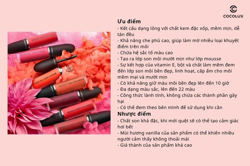 Ưu điểm và nhược điểm của son kem MAC Powder Kiss Liquid Lipcolour