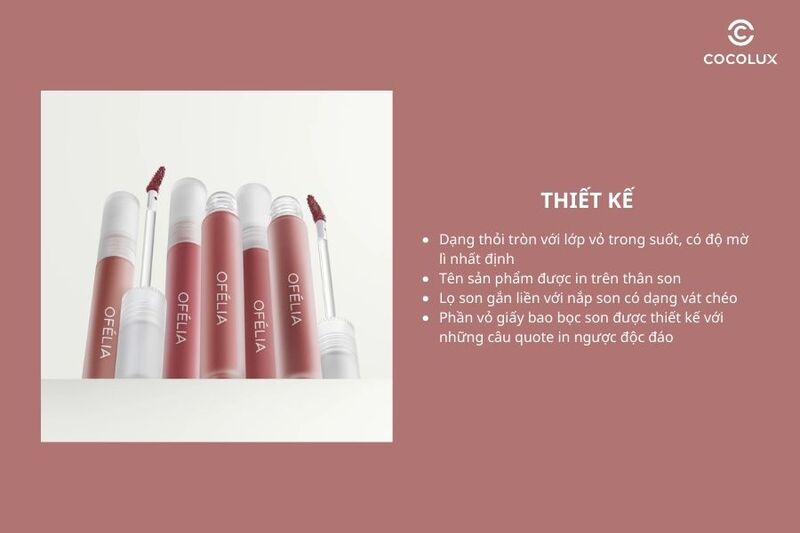 Thiết kế son kem Ofelia Uncovered Lip Mousse