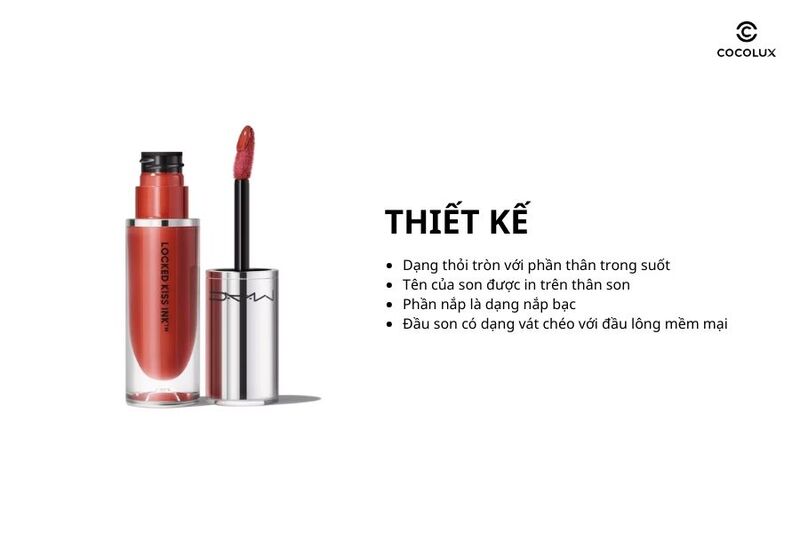 Thiết kế son kem MAC Locked Kiss Ink 24h Lipcolor