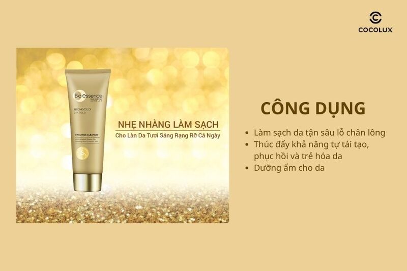 Công dụng của Sữa Rửa Mặt Bio-essence Vàng 24K Ngăn Ngừa Lão Hoá 100g