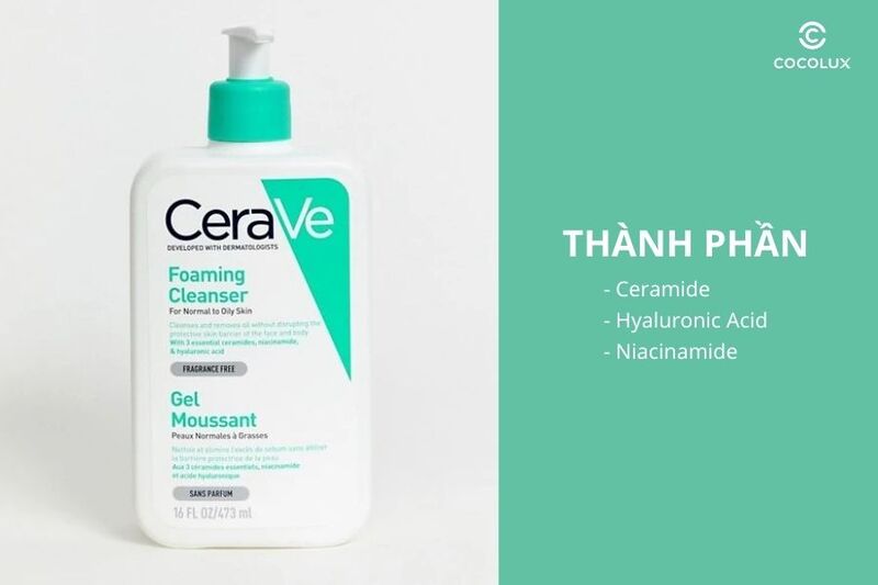 Thành phần của sữa rửa mặt Cerave Foaming Cleanser