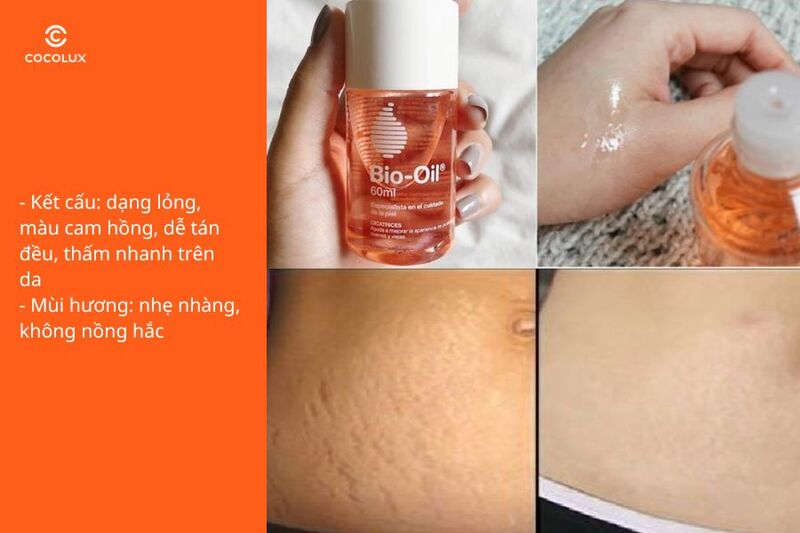 Kết cấu và mùi hương của tinh dầu trị rạn da Bio Oil