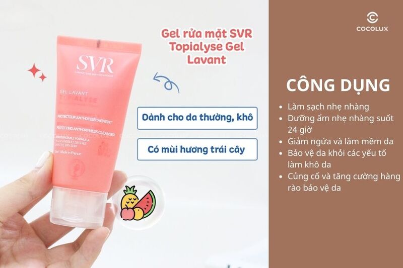 Công dụng của Sữa Rửa Mặt SVR Topialyse Gel Lavant Không Chứa Xà Phòng