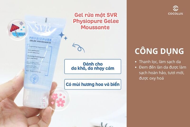 Công dụng của Sữa Rửa Mặt SVR Physiopure Gelée Moussante Dành Cho Da Nhạy Cảm