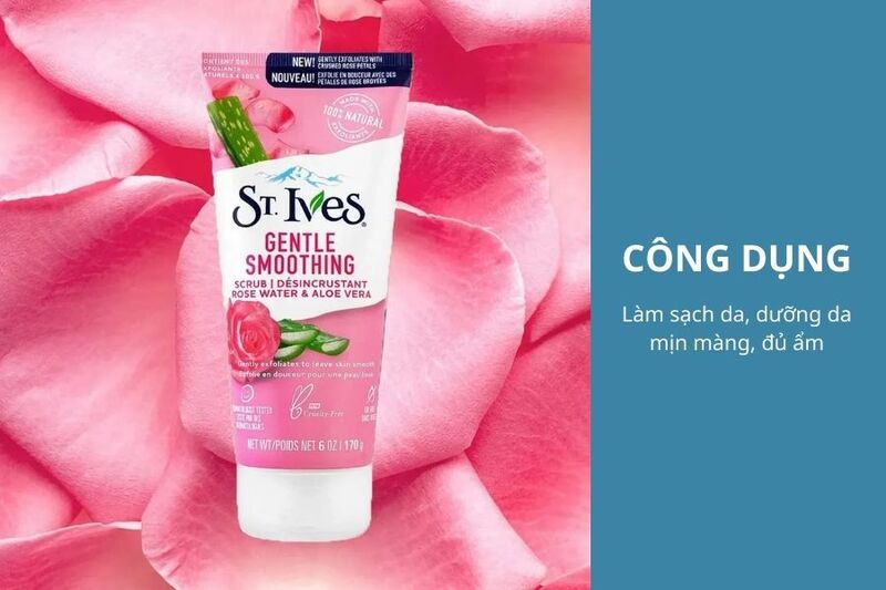 Công dụng của Sữa Rửa Mặt St.Ives Rose Water & Aloe Vera