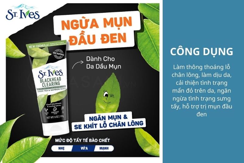 Công dụng của Sữa Rửa Mặt St.Ives Green Tea